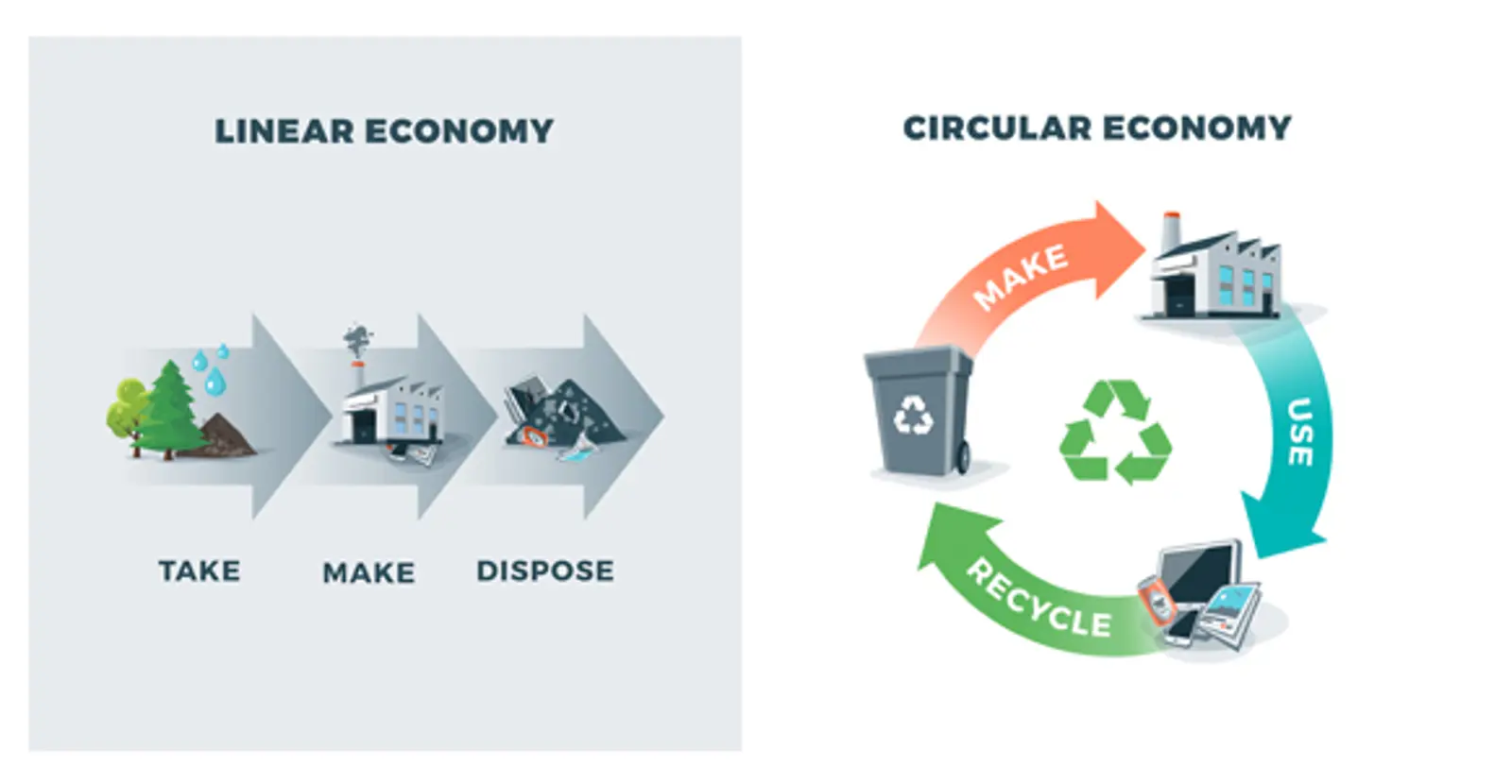 Linear economy vs Circular economy