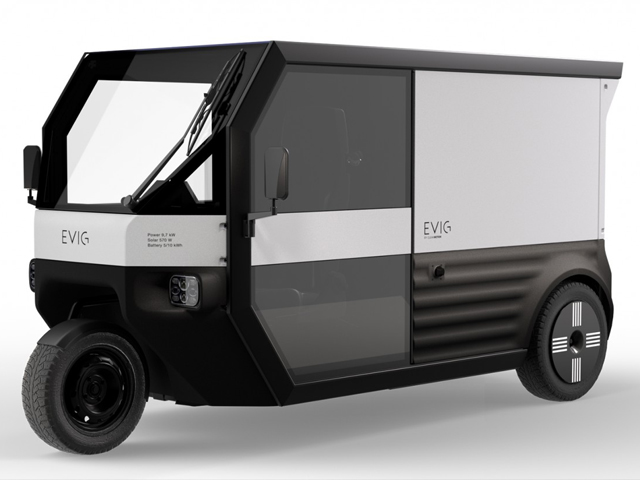 The EVIG vehicle from Clean Motion - designed to be as lightweight as possible on all levels